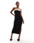 Фото #2 товара ASOS DESIGN bandeau midi dress with contrast bow in black