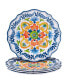 Flores Set of 4 Dinner Plate 11", Service For 4