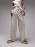 Фото #1 товара Topshop co-ord linen-blend wide leg trouser in oatmeal