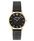 Unisex Swiss Black Leather Strap Watch 40mm