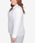 Фото #3 товара Plus Size Isn't It Romantic Collar Layered Imitation Pearl Trim Sweater