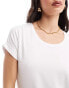 ONLY soft round neck t-shirt in white Белый, L - EU 40 - фото #2