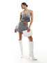 NA-KD x Chloe Monchamp denim waistcoat in grey ombre 34 - фото #3