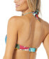 Фото #2 товара Women's Contours Cameo Tropical-Print Halter-Style Push-Up Bikini Top