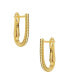 Фото #3 товара 14K Gold Plated "U" Small Hoop Earrings