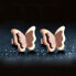 Small butterfly earrings Metal Butterfly KES-048-ROSEGOLD