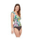 Фото #2 товара Women's Tropic Boom One Shoulder Tankini swim top