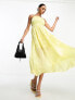 Фото #1 товара Collective the Label tiered smock midaxi dress in lemon