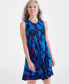 Фото #3 товара Petite Brenton Border-Print Flip Flop Dress, Created for Macy's