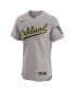 Men's Gray Oakland Athletics Road Vapor Premier Elite Patch Jersey