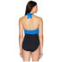 Ralph Lauren Glamour (Black/Blue) Cocktail Halter One-Piece Swimsuit Size 16