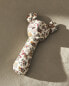 Floral print fabric children’s mouse rattle