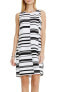 Vince Camuto Women's 241061 Graphic Stripe Print Shift Dress White Size 2