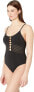 Фото #2 товара JETS SWIMWEAR AUSTRALIA Women's 246733 Parallels Tank One-Piece Swimsuit Size 8