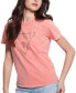 ფოტო #3 პროდუქტის Women's Studded Logo Cotton Short-Sleeve T-Shirt