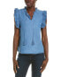 Фото #1 товара Nanette Nanette Lepore Denim Tie Neck Top Women's