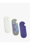 3'lü Patik Çorap Seti Desenli Çok Renkli