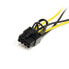 StarTech.com 6in SATA Power to 8 Pin PCI Express Video Card Power Cable Adapter - 0.15 m - SATA 15-pin - PCI-E (8-pin) - Male - Male - Black - Yellow