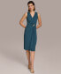 Фото #6 товара Women's Sleeveless Draped Jersey Midi Dress