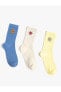 Фото #8 товара Çiçekli 3'lü Soket Çorap Seti İşlemeli Çok Renkli