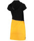 Фото #3 товара Women's Black, Gold-Tone Pittsburgh Steelers Hooded Mini Dress