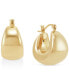 ფოტო #3 პროდუქტის Polished Graduated Chunky Oval Hoop Earrings in 14k Yellow Gold