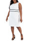 Фото #1 товара Plus Size Scallop-Trim Sleeveless Sheath Dress