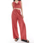 Фото #4 товара ONLY wide leg trouser co-ord in rust