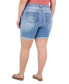 Фото #2 товара Trendy Plus Size Cuffed Denim Bermuda Shorts