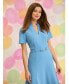 Фото #5 товара Women's Belted Short-Sleeve Fit & Flare Dress