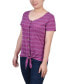 ფოტო #3 პროდუქტის Women's Short Sleeve Tie Front Top