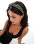 Pieces embellished headband in dark silver