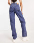 Weekday Rowe extra high waist straight leg jeans in nobel blue