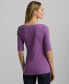 Petite Printed Boat-Neck Tee Aurora Violet, PXS - фото #2