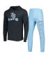 Синий пижамный комплект для мужчин Tampa Bay Rays Meter от Concepts Sport Light Blue, Heather Charcoal, M - фото #2