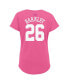 ფოტო #2 პროდუქტის Big Girls Saquon Barkley Pink New York Giants Player Name and Number T-shirt