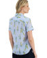 ფოტო #2 პროდუქტის Women's Floral-Print Button-Down Camp Shirt