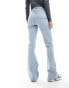 Фото #3 товара ASOS DESIGN Tall mid rise flare jeans in light blue