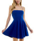 Фото #1 товара Juniors' Lace-Back Strappy Skater Dress