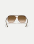 Ray-Ban bill square sunglasses in gold with brown lens in dark brown in transparent brown