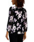 Фото #1 товара Women's Floral-Print Chiffon-Sleeve Top