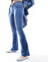 Фото #8 товара ONLY flared jeans in mid blue denim