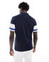 GANT shield logo embroid multistripe washed polo in navy