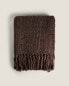 Фото #9 товара Плед из вязаного шерстяного полотна с каймой ZARAHOME Fringed Knit Throw