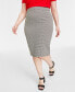 Фото #6 товара Plus Size Double-Weave Pencil Skirt, Created for Macy's