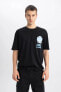 Erkek T-shirt Siyah B5069ax/bk81