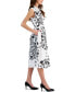 Фото #3 товара Women's Printed Fit & Flare Belted Midi Dress