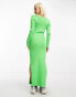 Фото #6 товара Daisy Street knit maxi dress with square neck in soft green