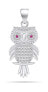 Фото #1 товара Sparkling silver owl pendant PT72W
