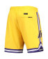 Фото #4 товара Men's LeBron James Gold Los Angeles Lakers Player Replica Shorts